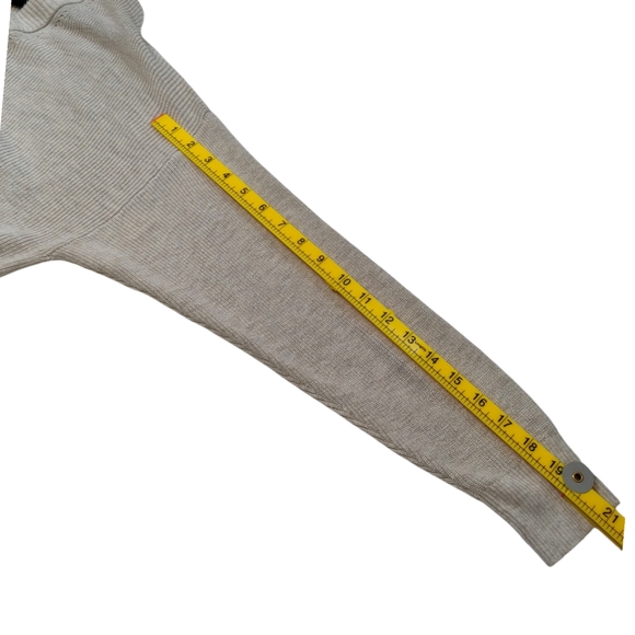 American‎ Eagle Knit Sweater V-Neck Relaxed Fit Ribbed Beige Size Large Cotton - Picture 11 of 12